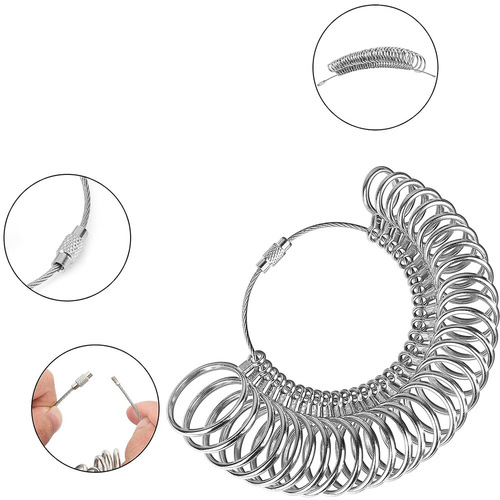 2-piece set HKUS metal size measuring tool, ring stick, 0-13 beauty circle for jewelry making and measurement