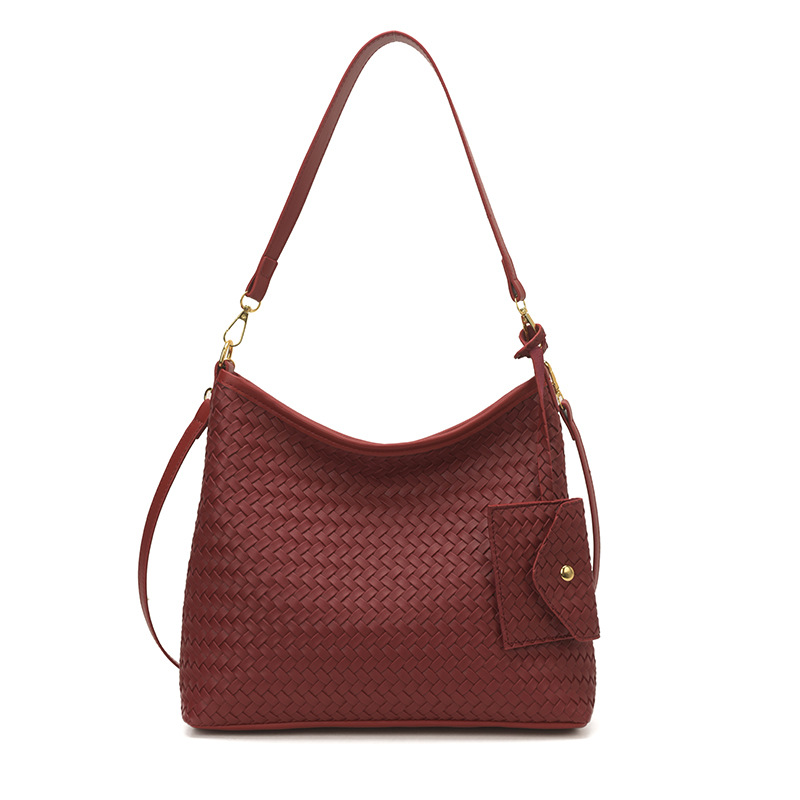 Nicho francés de gran capacidad bolso de hombro para mujeres 2026 nueva moda casual trenzado bolso de mochila universal
