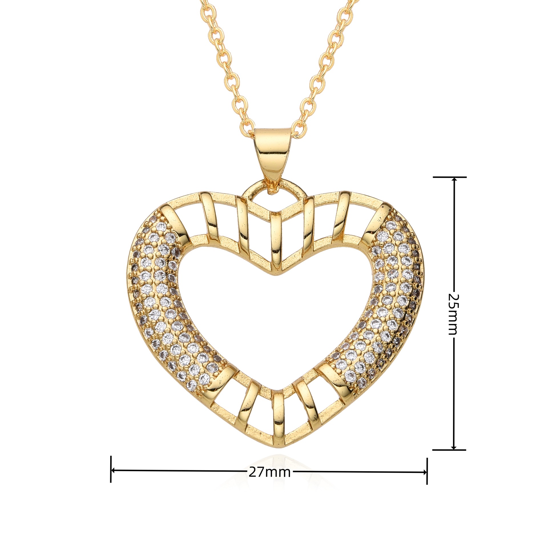 8g Weight Copper Pendant Material Zircon Inlay Material Pendant Necklace Classification Copper Chain Material 1 Piece Quantity Holiday, Daily Occasion Copper Material Heart Shape Pattern Women's Gender Inlay Design Retro, Simple Style, Shiny Style Copper Inlay Heart Shape Zircon Pendant Necklace 12