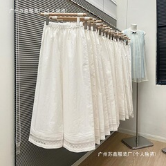 女性用レースホワイトワイドレッグパンツ、夏用プチカジュアルスポーツパンツ、ゆったりとしたコットンとリネンのストレートパンツ