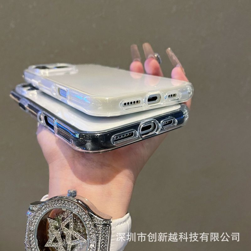 适用苹果16Promax纯色边框二合一手机壳iPhone15高透亚克力防摔套|undefined