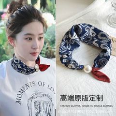 丝巾女2025新款方巾搭配衬衫领巾春季围脖系脖高级感流行时尚颈饰