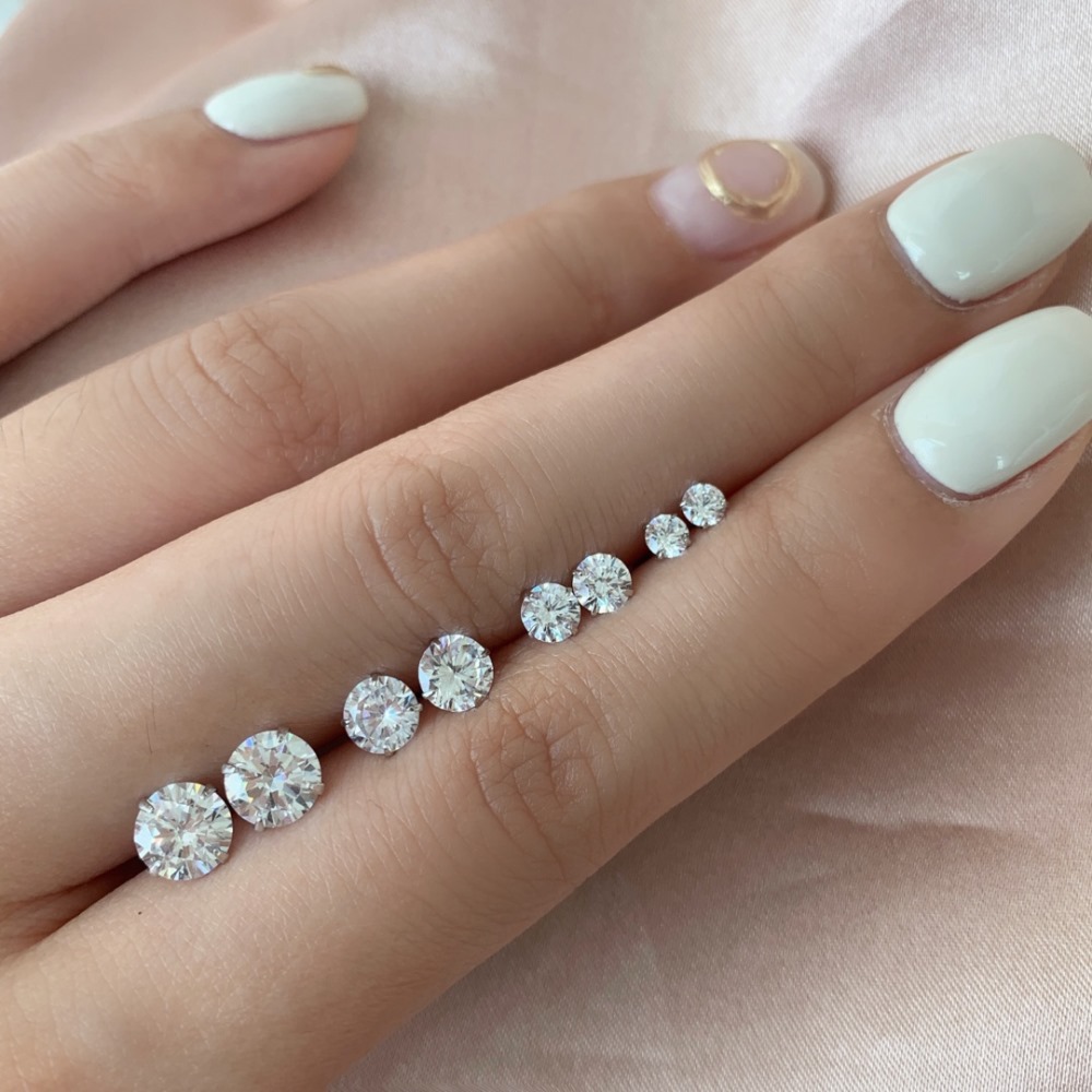 Daily Occasion 925 Sterling Silver Material 1 Pair 925 Sterling Silver Zircon Solid Color Ear Studs