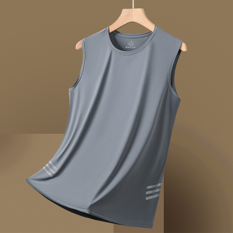 Chaleco de hielo de tamaño king para hombres de verano delgado transpirable hombro entrenamiento deportivo ropa de entrenamiento para hombres camiseta sin mangas