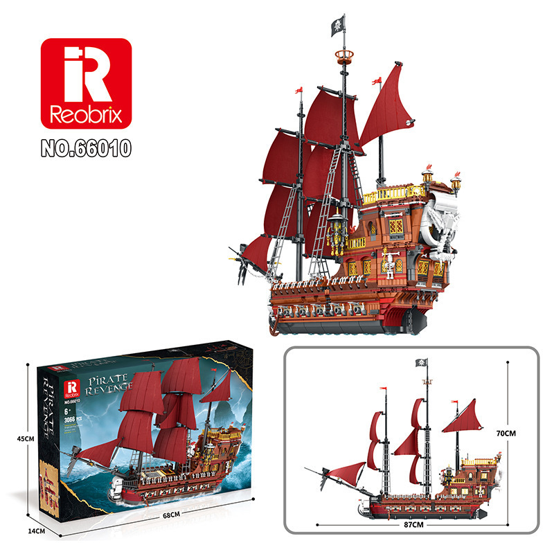 Transfronterizo 66010 - 66039 Royal Sunshine barco pirata bloque de construcción puzzle hombre y mujer ensamblar juguetes modelo de bloque