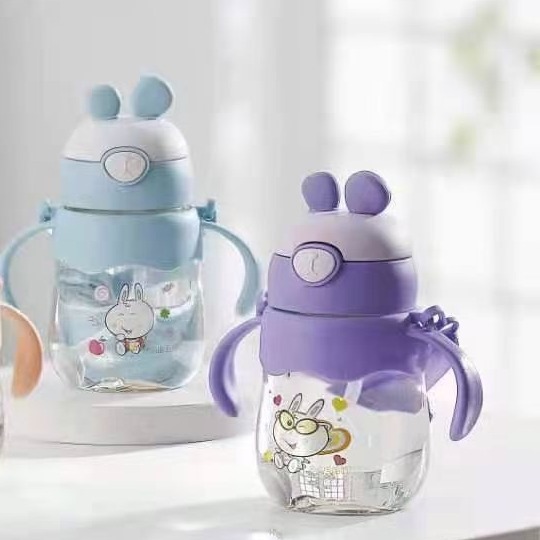 Baijia 5031 nuevo doble ASA taza de plástico niños portátil taza de beber orejas traviesas rebote cubierta taza de agua al por mayor