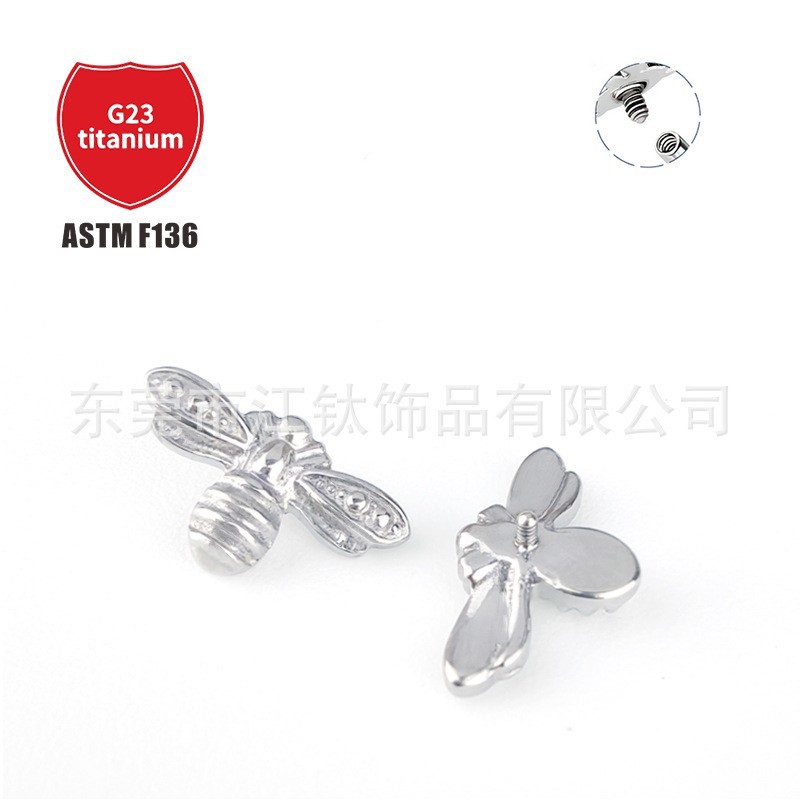 Pointed titanium steel lip stud product view