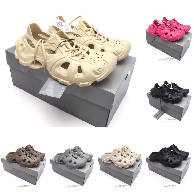 Paris Low-top Beige Clogs, Rubber Laces, Non-slip Sports and Casual Shoes, Baotou Couple Style Beach Sandals