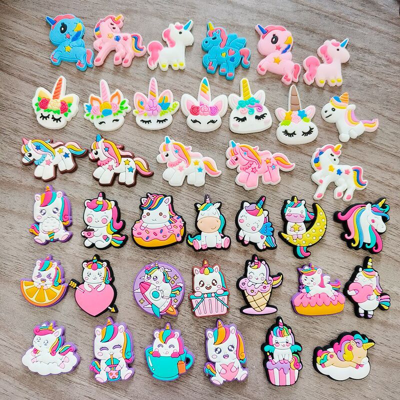 Cross-Border 38 Unicorn Clogs Shoe Accessories Shoe Charms Shoe Decorations DIY Shoe Accessories Clog Accessories