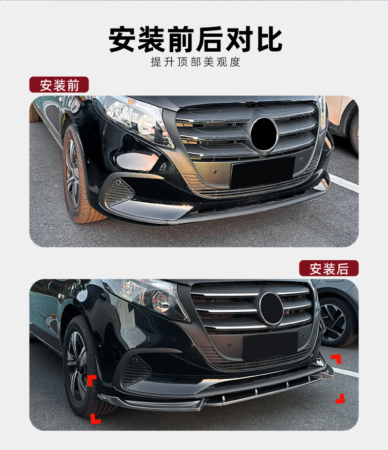 Suitable for Mercedes-Benz V-Class Vito W447 Late 2024+ Front Lip, Front Shovel, Front Bumper Spoiler Exterior Modification