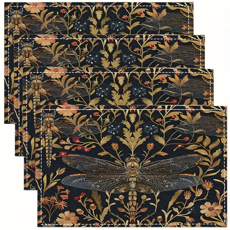 Transfronterizos lino almohadilla de mesa Aliexpress TEMU Amazon almohadilla de mesa cuadrada búfalo rojo almohadilla de Navidad Día de la Independencia