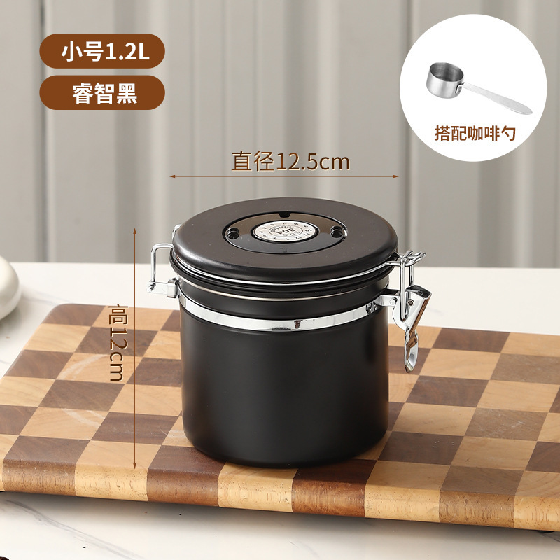 咖啡豆304不锈钢密封罐咖啡粉保存罐奶粉茶叶罐猫粮狗粮收纳罐子|undefined