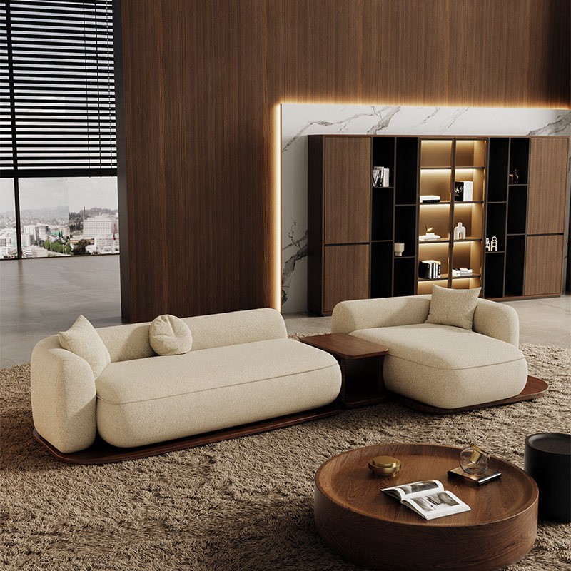 Diseñador de sofá de madera sólida de forma especial Oficina de reunión de invitados Salón de recepción Oficina de ventas Lobby de la tienda del hotel