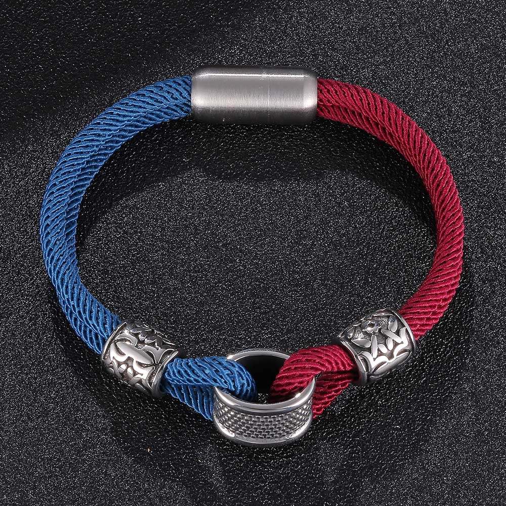 45g Weight 304 Stainless Steel Pendant Material Bracelets Classification Milan Rope Chain Material Cord String Chain Type Street Occasion 304 Stainless Steel, rope Material Color Block Pattern All Seasons Season Men's Gender Plating Design Streetwear Style Streetwear Color Block 304 Stainless Steel Rope Plating Men's Bracelets Men Cord & Leather Bracelets 18