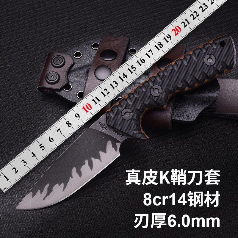 美国米勒兄弟小刀加厚野营战术户外直刀求生刀一体龙骨战术防身刀