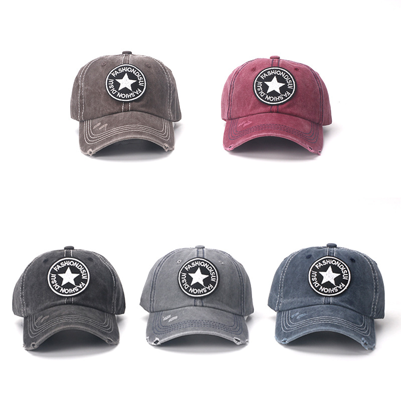 Baseball men's new outdoor sunscreen summer women's sun hat, washed denim duckbill cap, K667_voghion.com