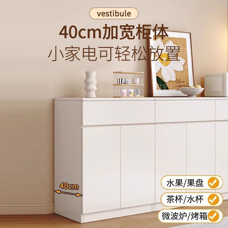 サイドボード壁一体型収納キャビネットキッチンキャビネット食器棚ホームバルコニークリームスタイルリビングルームティーキャビネット|undefined