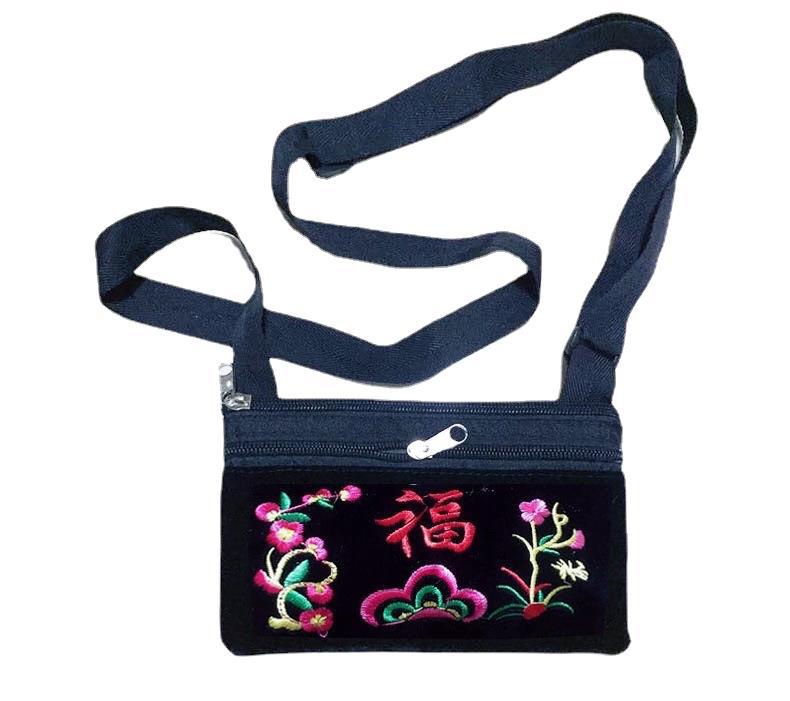 Directo de fábrica Nuevo Mini pequeño bolso cuadrado fu patrón de carácter moda bolso bordado bolso de la cintura de las mujeres bolso de pecho monedero del teléfono móvil