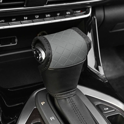 Cover, Car-Mounted Leather Breathable Gear Sürətlər qutusu və əl tormozu başlıqları - automatic-side-block-black-gray