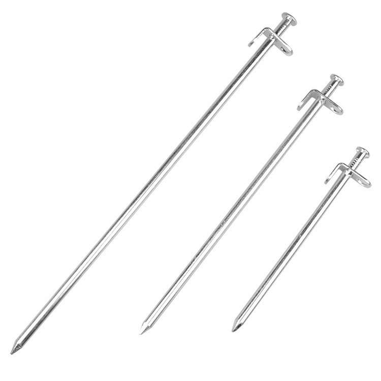 Усиленный удлиненный грунт гвоздь палатка грунт гвоздь стальной гвоздь открытый кемпинг навес грунт гвоздь серебро