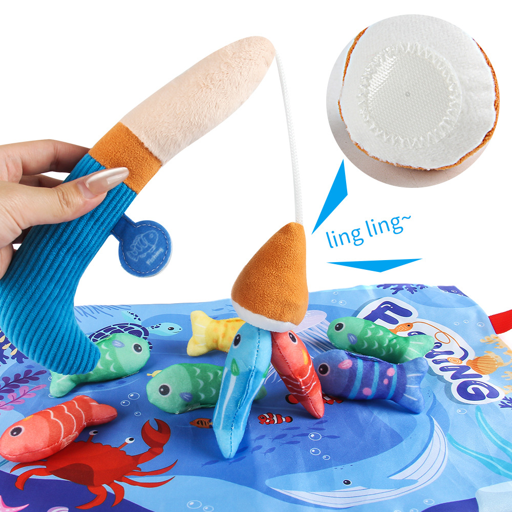 Amazon tela pesca digital emparejada almohadilla de enseñanza temprana lavable bolsa de almacenamiento plegable juguetes interactivos para padres e hijos