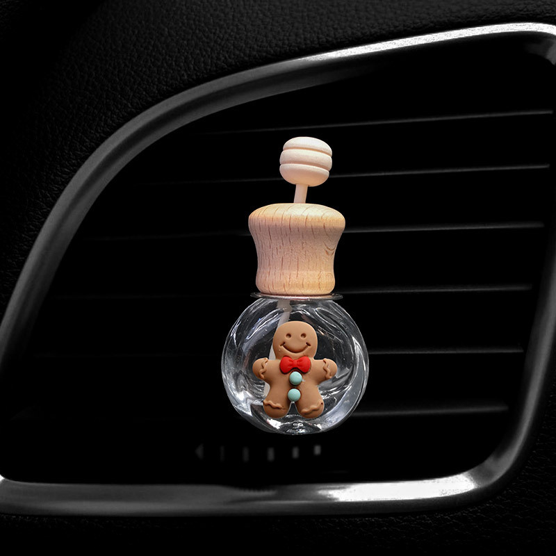 Red de la red color té leche dibujos animados coche salida de aire botella de perfume creativo lindo coche decoración de aromaterapia accesorios de coche
