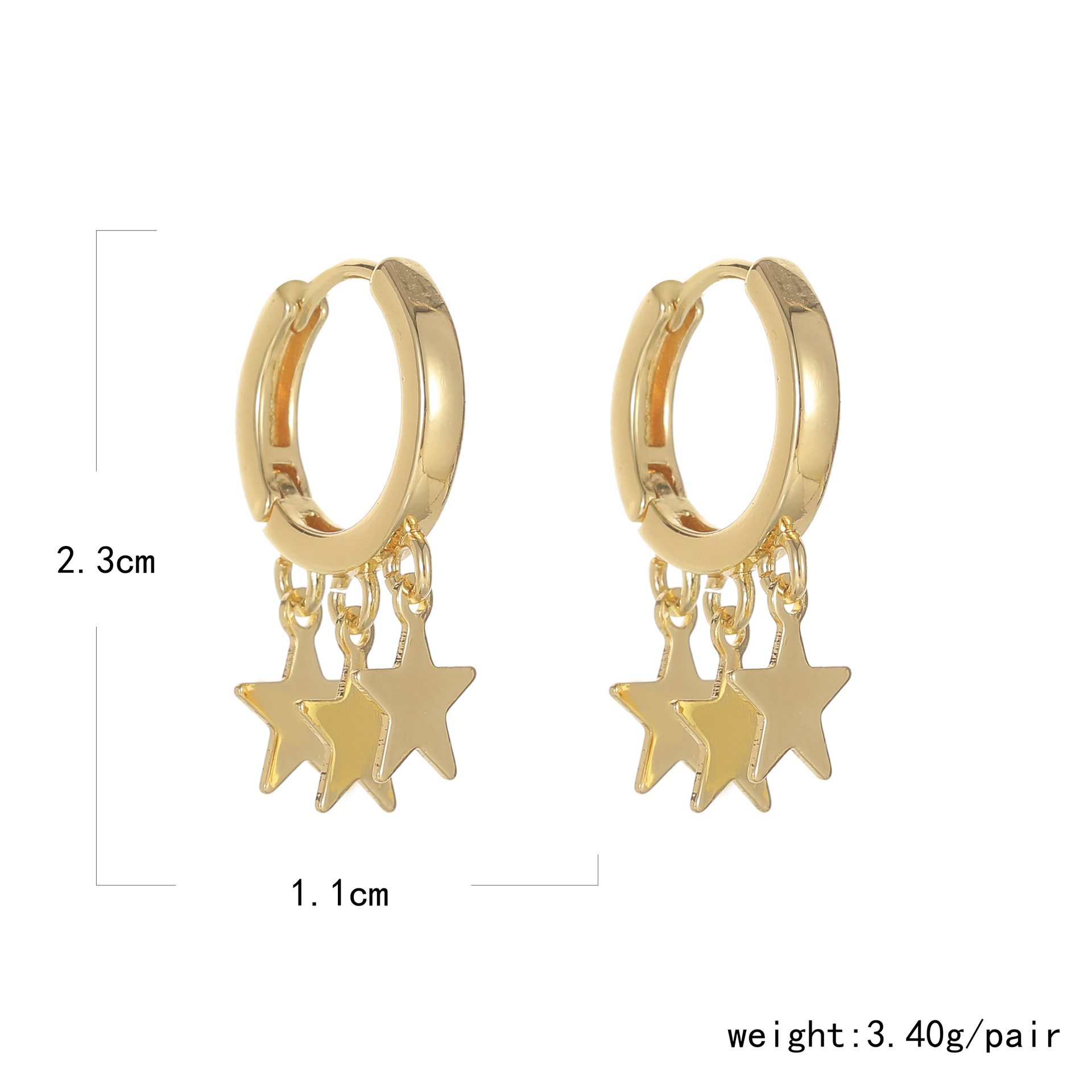 Simple Style Star Patchwork Plating Alloy No Inlaid Earrings display picture 1