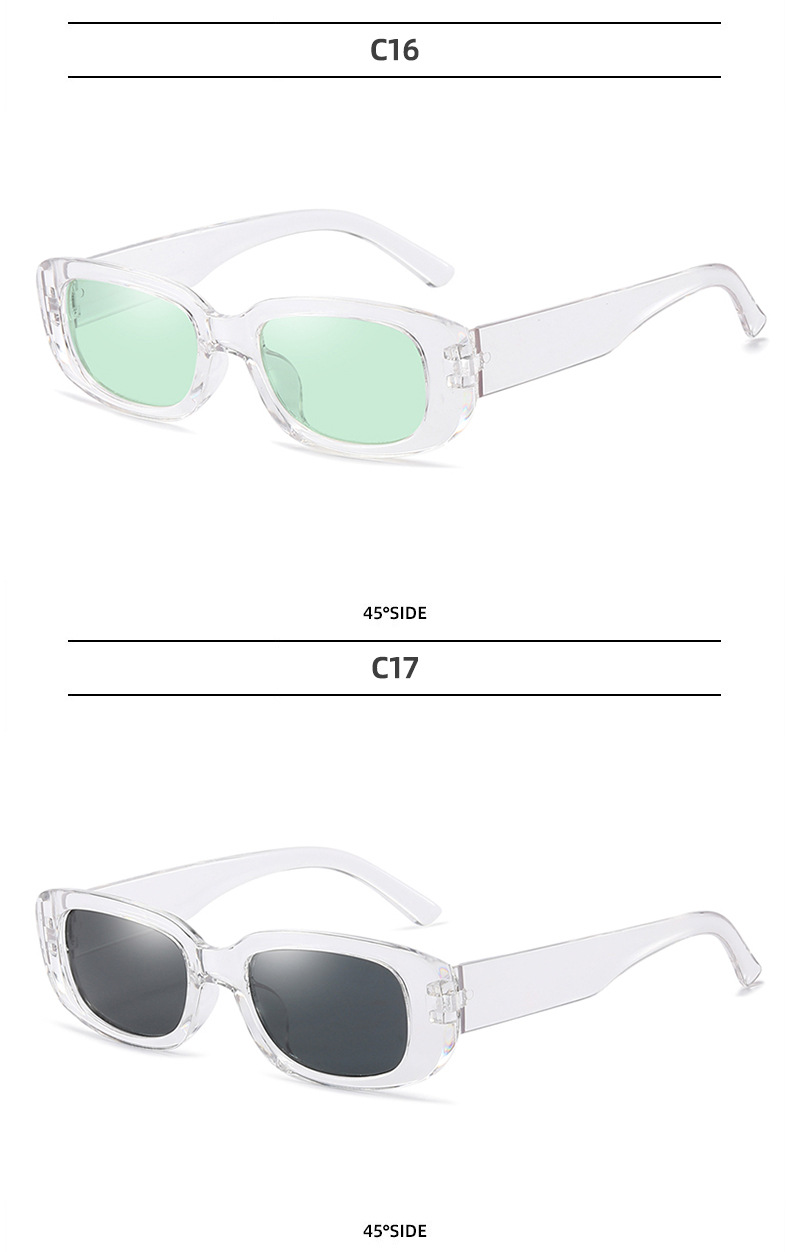 Fashion Style Multicolor Color Fashion Color Block PC UV400 Protection Square Full Frame Women's Sunglasses
