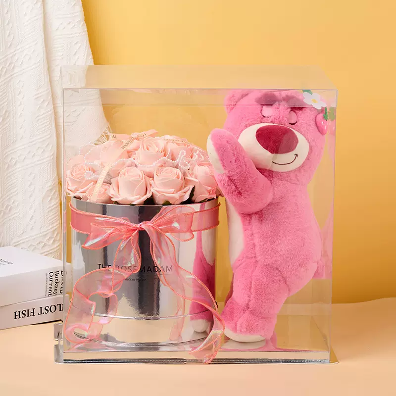 厂家批发永生花草莓熊礼品花店采购生日礼物情人节圣诞求婚礼品