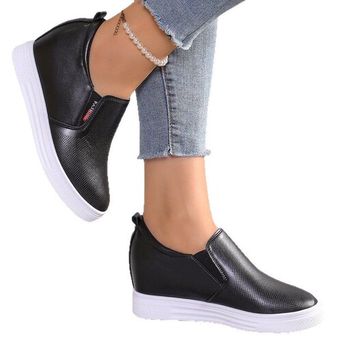 Cross-border hot height-increasing small white shoes, flat anti-slip students 'shoes, step-on soft leather women's single-layer shoes
