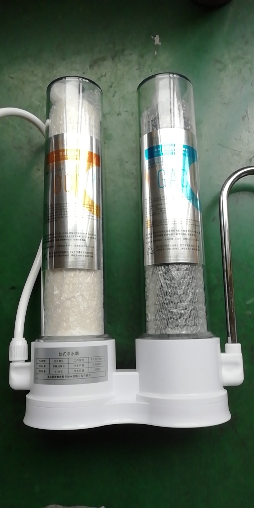 Purificador de agua de acero inoxidable doméstico rural, purificador de agua de cocina de un solo cilindro, grifo de agua, filtro frontal, artefacto de eliminación de cloro