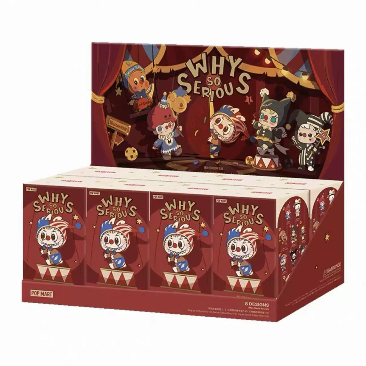 Высококачественная версия Motherland серии WHY SO SERIOUS LABUBU клоун на хэллоуин blind box с бросанием клоуна