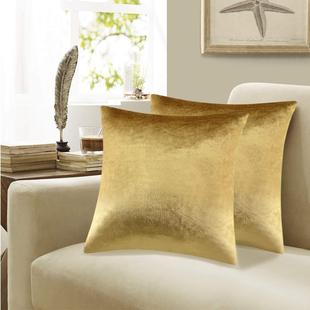 Nordic Golden Pillow Case Oversized Pillow Italian Velvet Cross-border Amazon Cushion Sofa Pillow Yellow