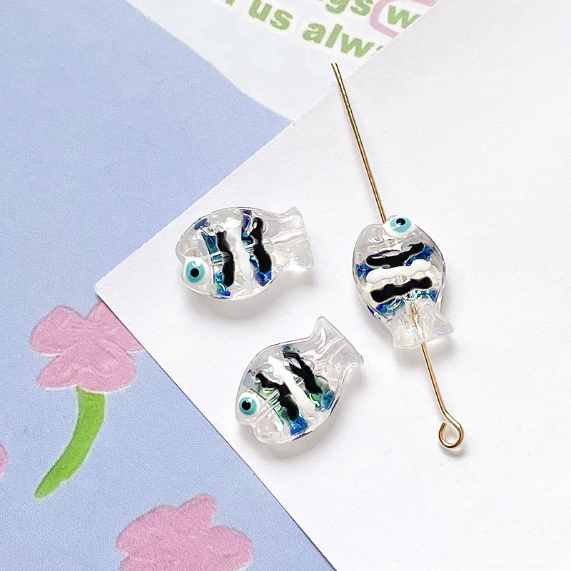 5g Weight Beads Jewelry Making Type DIY Ornament Accessories Classification 1 Piece Quantity Glass, glass Material Fish Pattern All Seasons Season Cute Style 1 Piece Glass Glass Fish DIY Ornament Accessories Beads 18