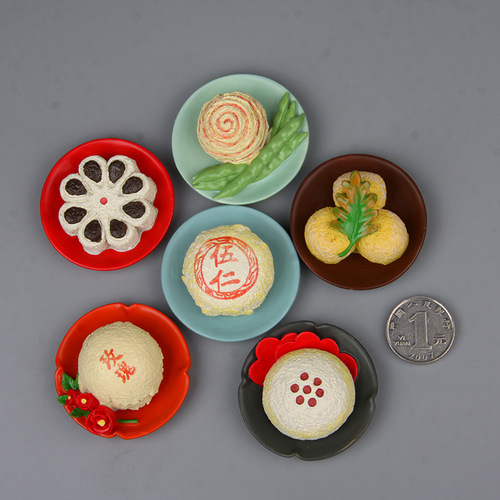 Traditional gourmet series pastries, snack cakes, creative classic refrigerator magnets, Korean version appetizing figure magnets
