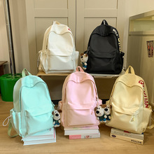 批发时尚大容量双肩包秋季新款小众潮流背包纯色学院风大学生背包