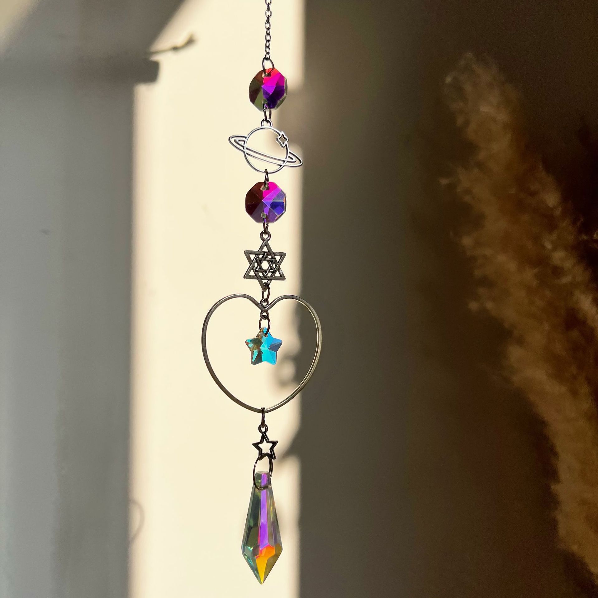 30g Weight Suncatcher, Wind Chime Home Textiles & Decor Type 1 Piece Quantity Holiday, Daily Occasion Crystal, Crystal Material Sun, Star, Heart Shape Pattern Modern Style, Classic Style Style Modern Style Classic Style Sun Star Heart Shape Crystal Crystal Suncatcher Wind Chime Wall Art 1