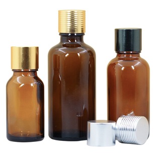 in stock brown 5ml10ml100 ml aluminum smooth cover oil bottle 30ml50ml glass bottle wholesale