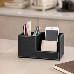 Factory direct supply creative leather pen holder office leather storage box pen holder multi-functional storage desktop gift wholesale