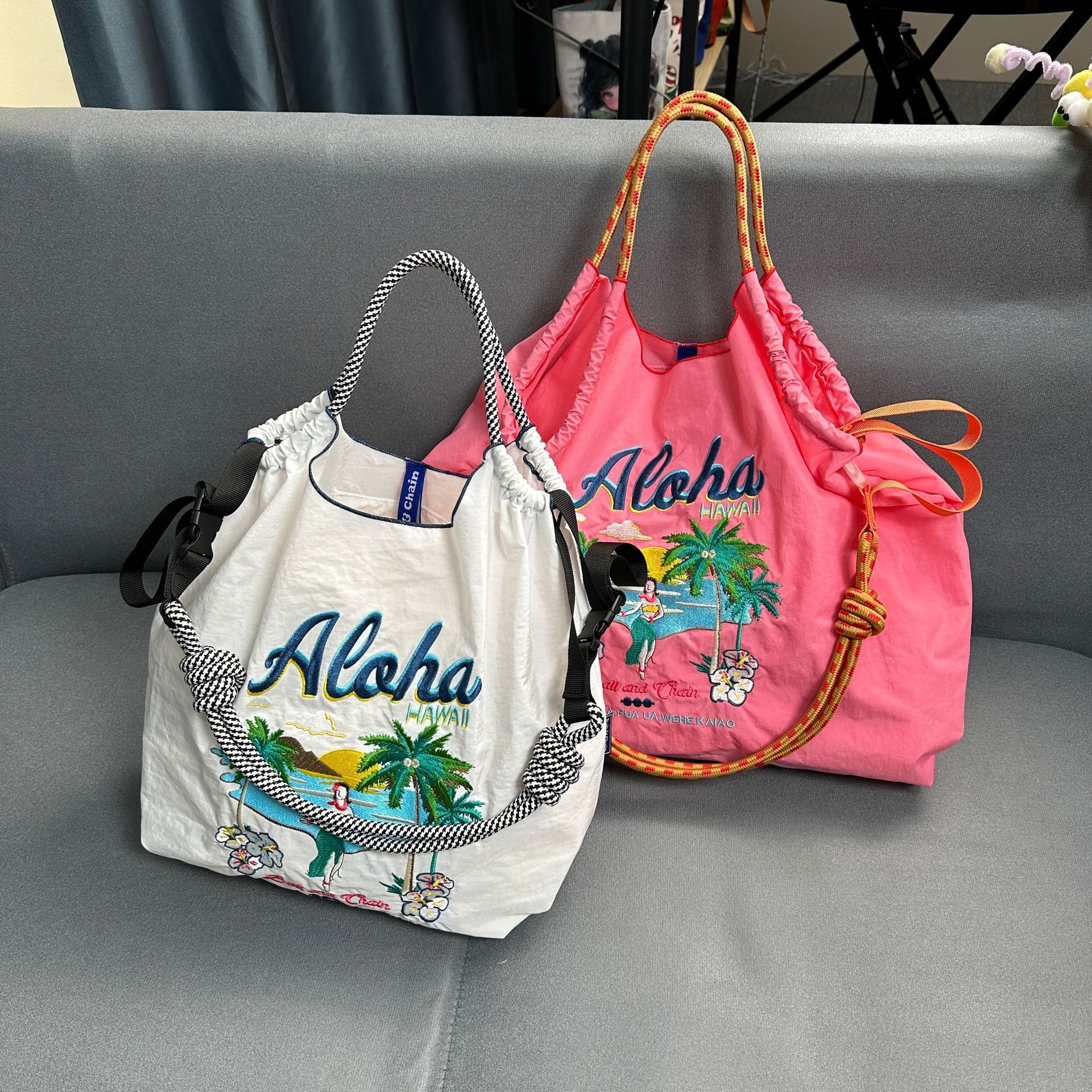 Single Shoulder Strap Strap Type Shoulder Bag Bags Type Women's Vintage Style Classic Style Printing Letter Nylon Shopping Bags