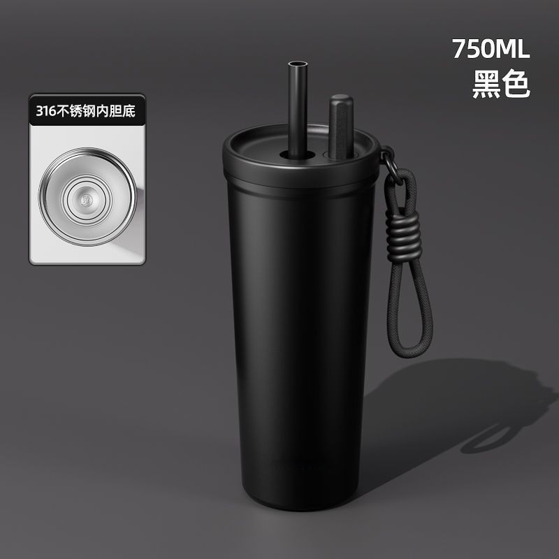 大容量ステンレス鋼の新しいスタイルの高品質セラミックポータブル断熱車用ストローコーヒーカップ断熱|undefined