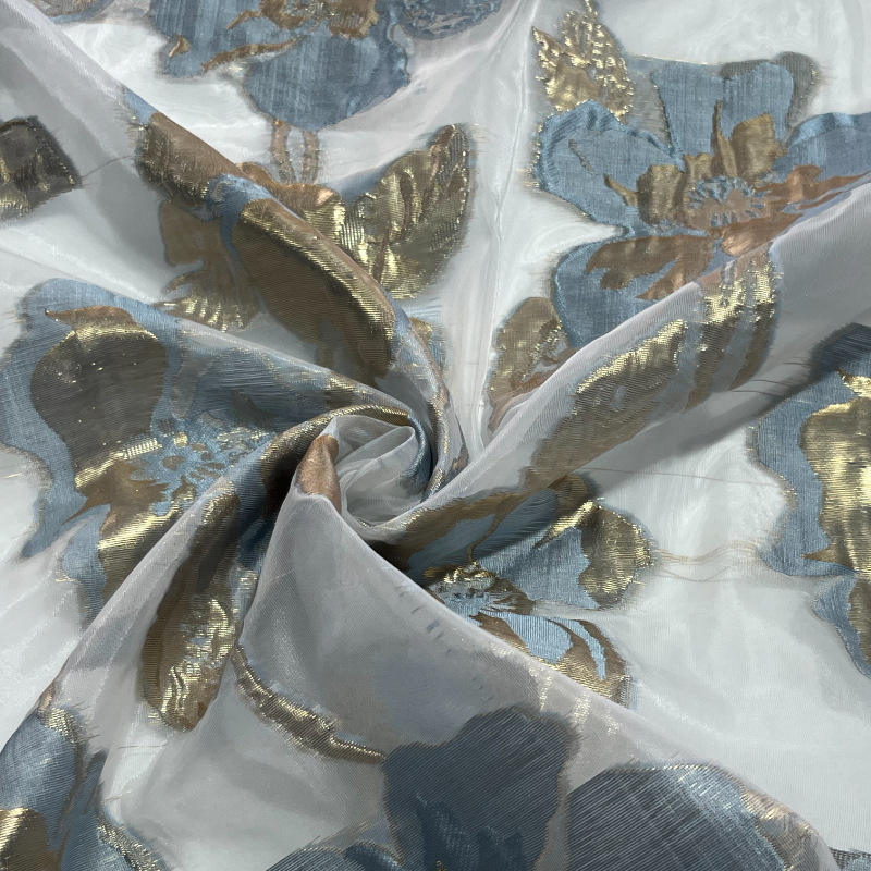 25 nuevo tejido de ergena todo poliéster después de la artesanía de ergena jacquard vestido de moda de tela de mujer en stock