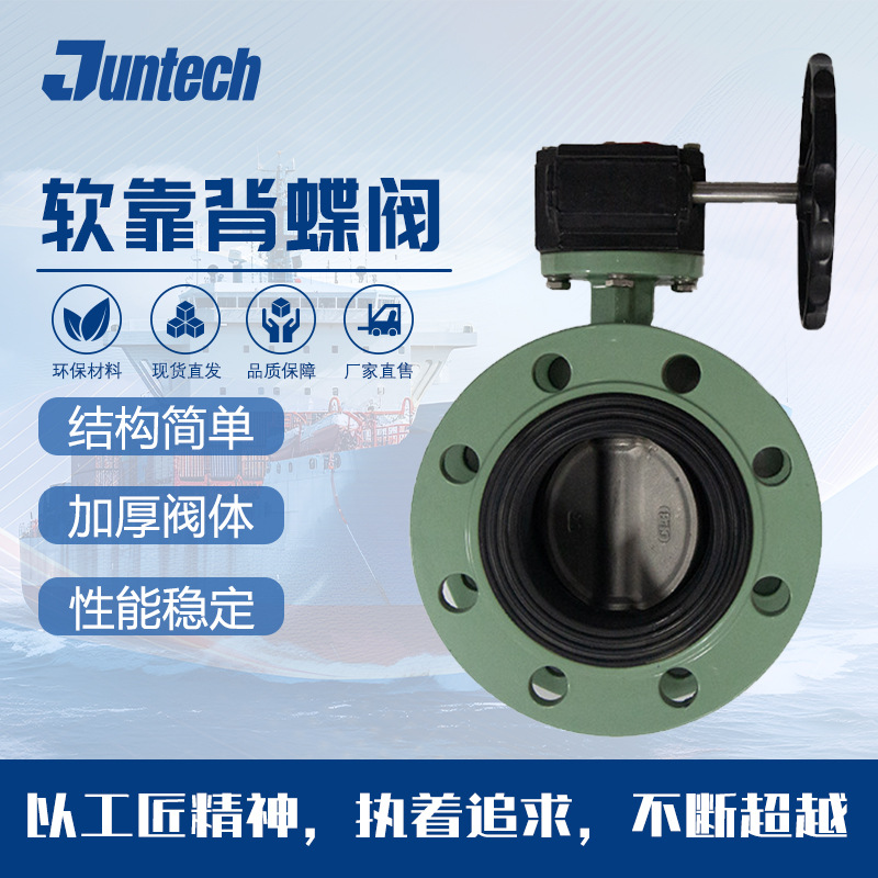 捷优恩涡轮蝶阀法兰dn65手柄铸铁给水蝶阀D341X-10单向软密封蝶阀