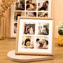 四宫格相框定制打印加卡纸装裱九张情侣婚纱生活记录照片挂墙摆台
