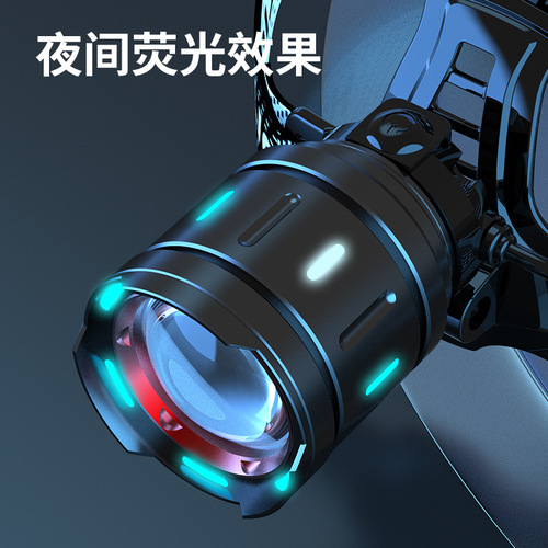 Colorful headlight laser Type-C floodlight spotlight outdoor searchlight strong light long-range long-range induction headlight