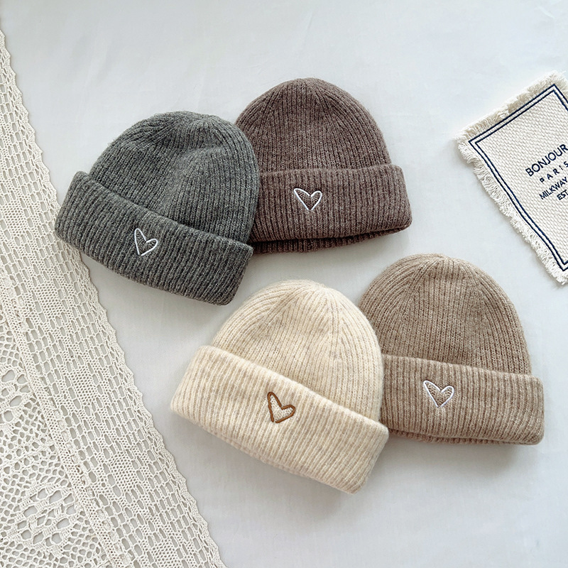 105g Weight Hat Classification Wool Blend Fabric Type Wool Cap Hats Type Daily Occasion Children Unisex Casual Simple Style Solid Color Embroidery Wool Cap