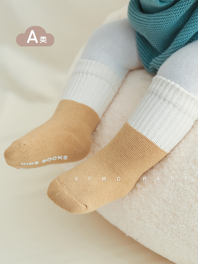 2024 invierno nuevo calcetines de bebé recién nacido grueso anillo calentamiento de calcetines de algodón para bebés recién nacidos