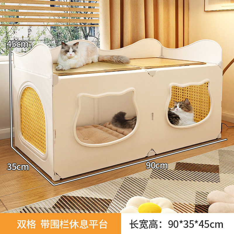 猫窝四季通用封闭式安全感猫窝夏季散热凉快超大号上下铺两层别墅|undefined