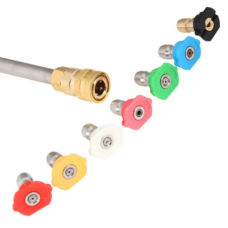 Car Wash Water Gun Nozzle 1/4 Quick-Connect Fan-Shaped Nozzle 5 Colors 7 Colors 0/15/25/40 Degree Gun Head High-Pressure Special