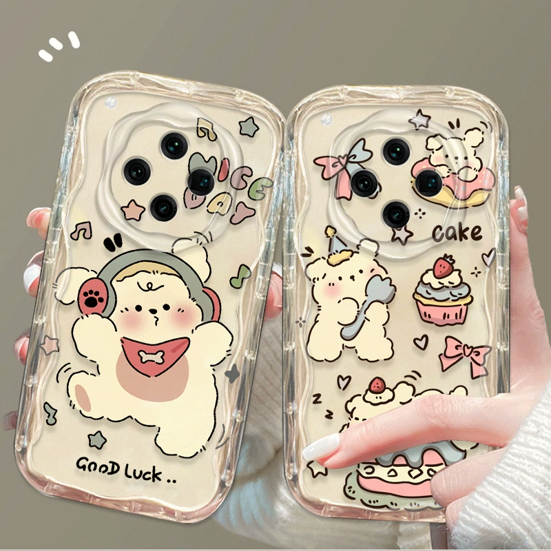 Прозрачный мягкий танцующий кролик Xiaoqing с рисунком, подходит для чехла для мобильного телефона OPPOFindX8, милая женская модель FindX8Pro